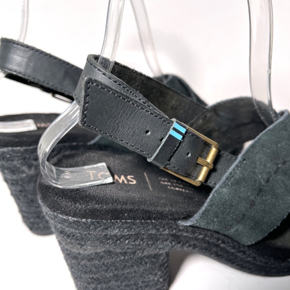 Toms Ibiza Black Platform Slingback Sandals - Picture 8 of 9
